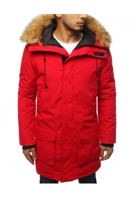 Red men's winter parka jacket TX2995