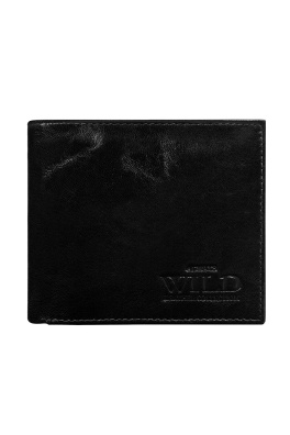 Czarny miękki portfel dla mężczyzn
