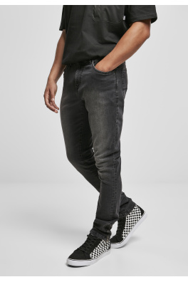 Slim Fit Zip Jeans real black washed