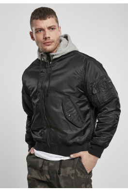 Hooded MA1 Bomber Jacket blk/gry