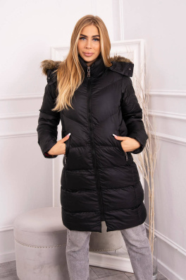 Winter jacket with fur black