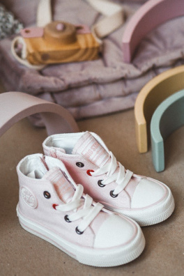 Children's High Sneakers With A Zipper BIG STAR HH374087 Pink
