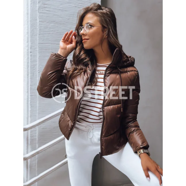 Krótka zimowa kurtka damska LOLAROSE coffee Dstreet TY3682