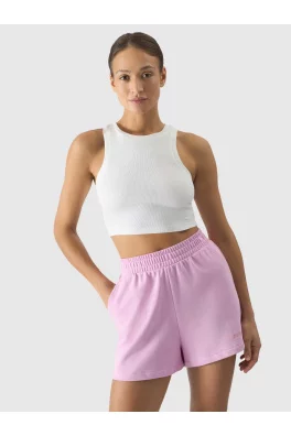 Dámský crop top slim 4F - krémový