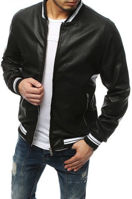 Black men's leather jacket TX3155