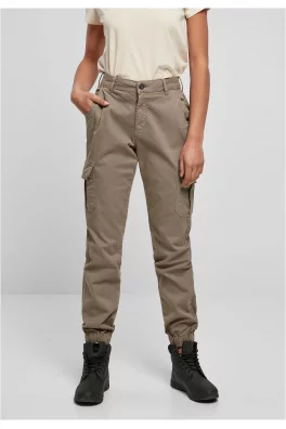 Ladies High Waist Cargo Pants softtaupe