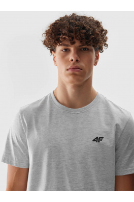 Pánské hladké tričko regular 4F - šedé