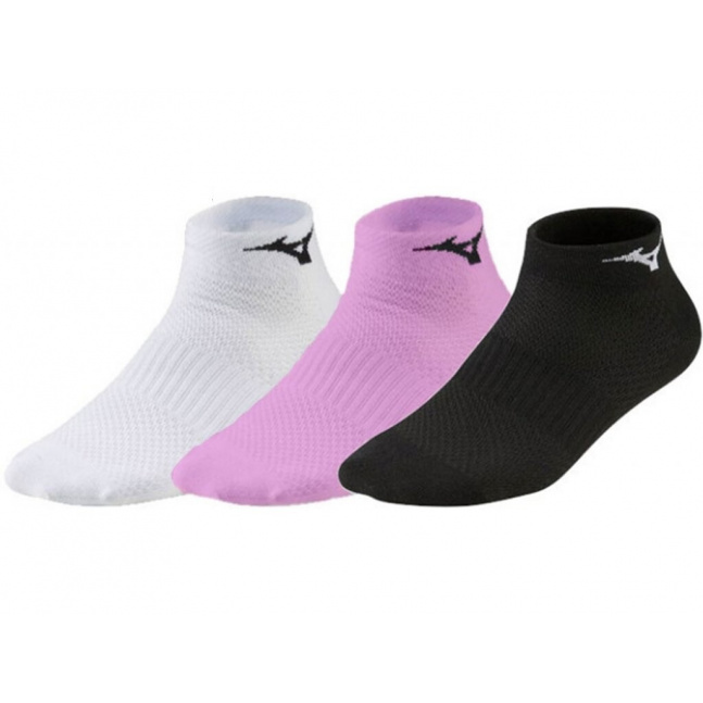 Běžecké ponožky Mizuno Training Mid 3Pack - White/Black/Lilac Chiffon