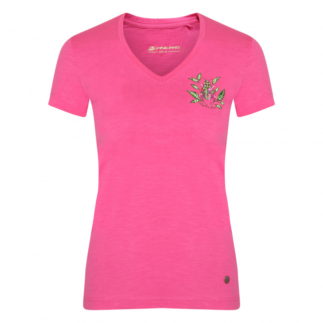 Dámské bavlněné tričko ALPINE PRO BRIJA carmine rose varianta pb