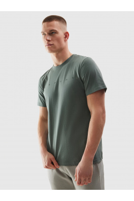 Pánské tričko regular z organické bavlny s potiskem 4F - khaki