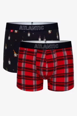 Pánské boxerky ATLANTIC 2Pack - tmavě modrá/červená