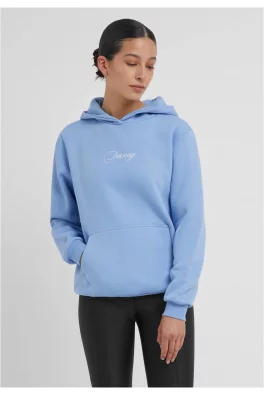 Dreamy Wording Ladies Fluffy Hoody powderblue