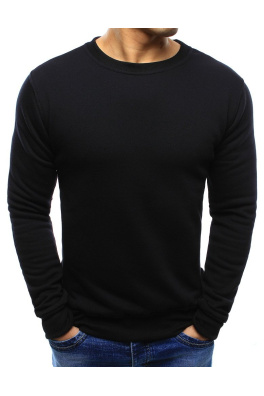 Black men's sweatshirt without hood BX4192