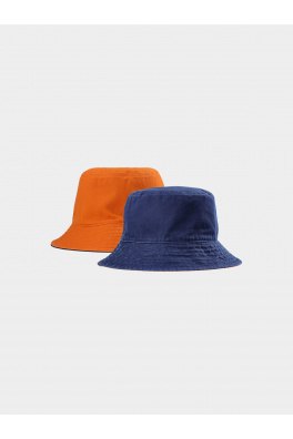 Pánský oboustranný bucket hat 4F - tmavě modrý/oranžový