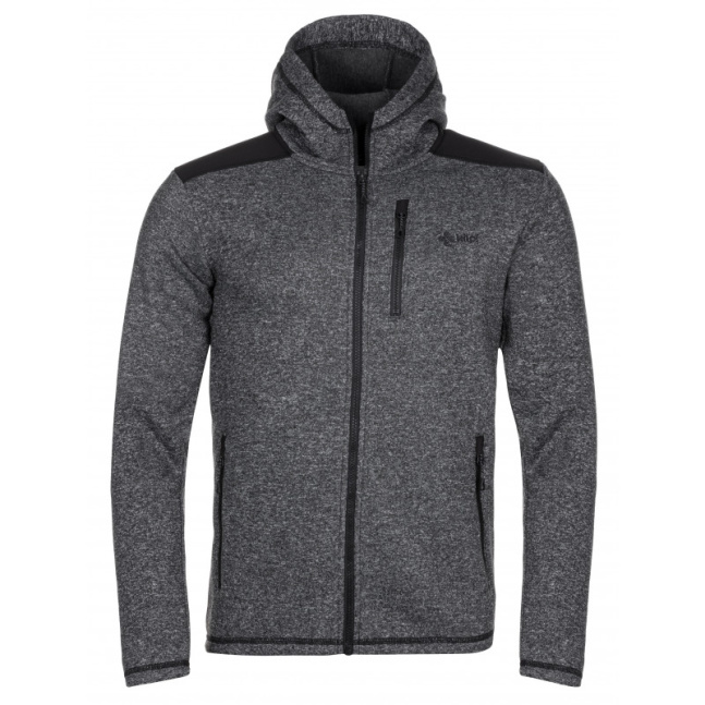 Men's fleece hooded sweatshirt Dalby-m black - Kilpi