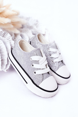 Children's Glitter Sneakers Silver Bling-Bling