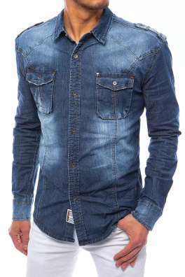 Koszula męska jeansowa niebieska Dstreet DX2164