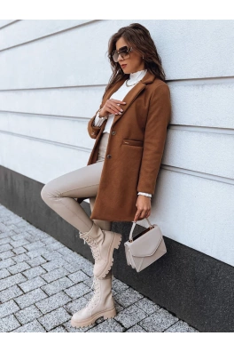 Płaszcz damski ELLE kamelowy Dstreet NY0646