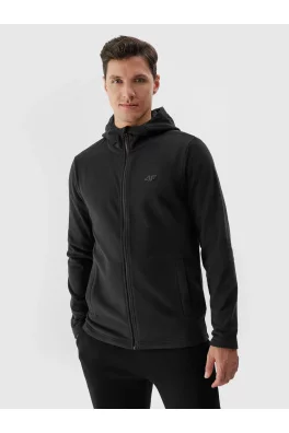 Pánský fleece regular s kapucí 4F - černý