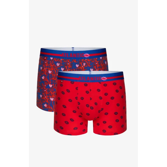 Pánské boxerky ATLANTIC 2Pack - modrá/červená