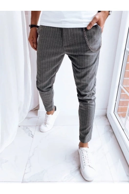 Spodnie męskie casual w paski białe Dstreet UX4003