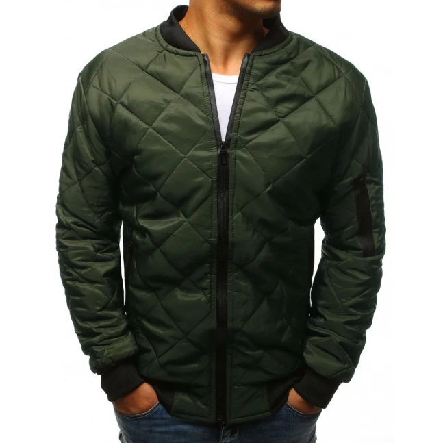 Men's quilted bomber jacket green TX2216
