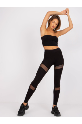 Czarne legginsy sportowe z siateczką Amande RUE PARIS