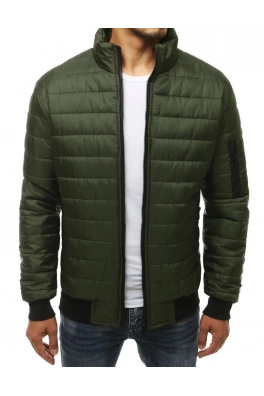 Green men's quilted transitional jacket TX3408