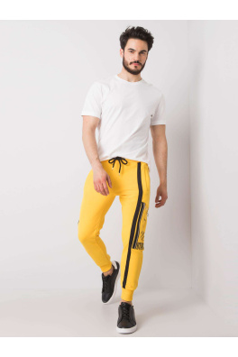 Żółte męskie spodnie dresowe z printem