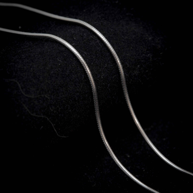 Rhodiovaný stříbrný řetízek had - 45 cm