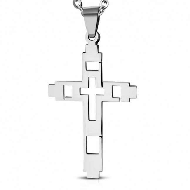 Ocelový křížek s výběrem řetízku II