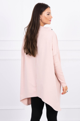 Oversize sweatshirt with asymmetrical sides dark powdered pink