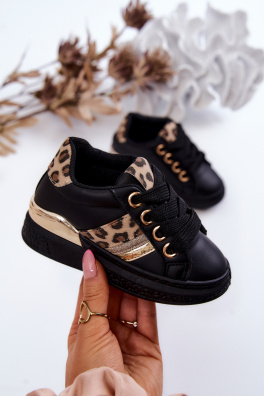 Kožené sportovní boty Leopardí Černá Trixie