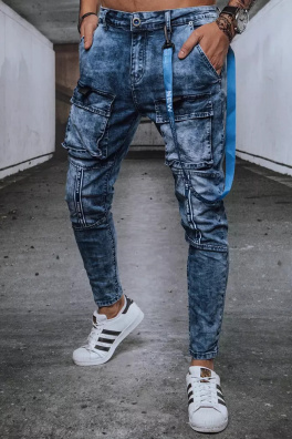 Spodnie męskie jeansowe bojówki niebieskie Dstreet UX3595