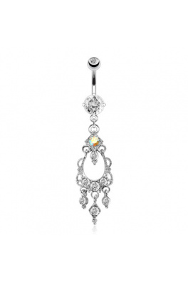Luxusní piercing do pupíku - crystal queen 
