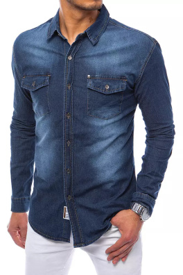 Koszula męska jeansowa niebieska Dstreet DX2162