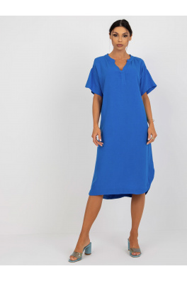 Niebieska koszulowa sukienka z krótkim OCH BELLA