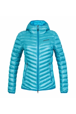 Dámská lehká zateplovací péřová bunda Hannah ARY blue atoll stripe