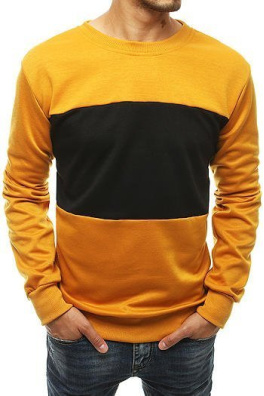 Yellow men's sweatshirt without hood BX4578