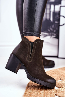 Women’s Boots On High Heel Khaki Veronica