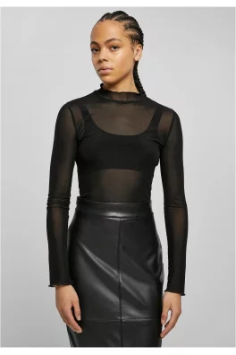 Ladies Mesh Turtleneck Body black