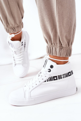 Women's High Leather Sneakers Big Star EE274356 White