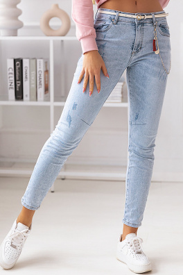 Spodnie damskie jeansowe MANGO niebieskie Dstreet UY1082