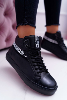 Women's High Leather Sneakers Big Star EE274355 Black