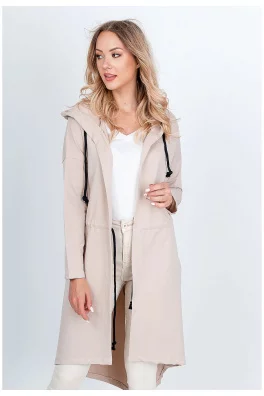 Dámská oversize mikina s nápisem "NICE" na zádech - béžová,