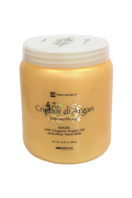 Brelil Cristalli di Argan hydratační a regenerační maska na vlasy s bio-arganovým olejem a mlékem z aloe vera 1000ml