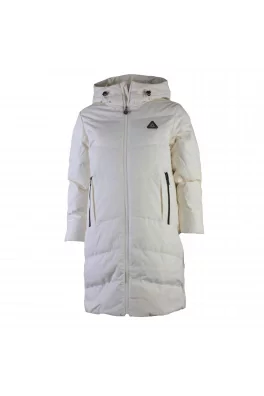 Peak peak mid-lenght down coat canvas / white