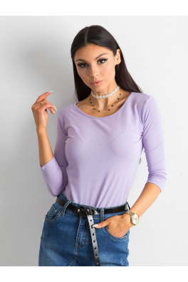 Bawełniana bluzka basic w kolorze fioletowym