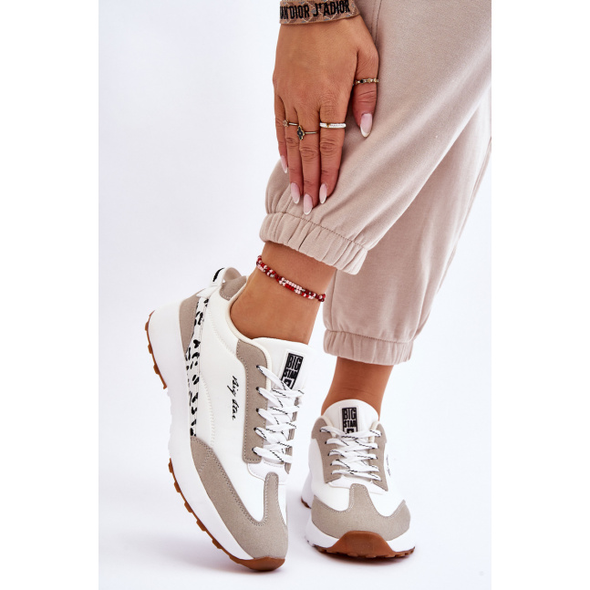 Damskie Sneakersy Memory Foam System Big Star LL274957 Białe