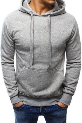 Gray men's hooded sweatshirt BX3646